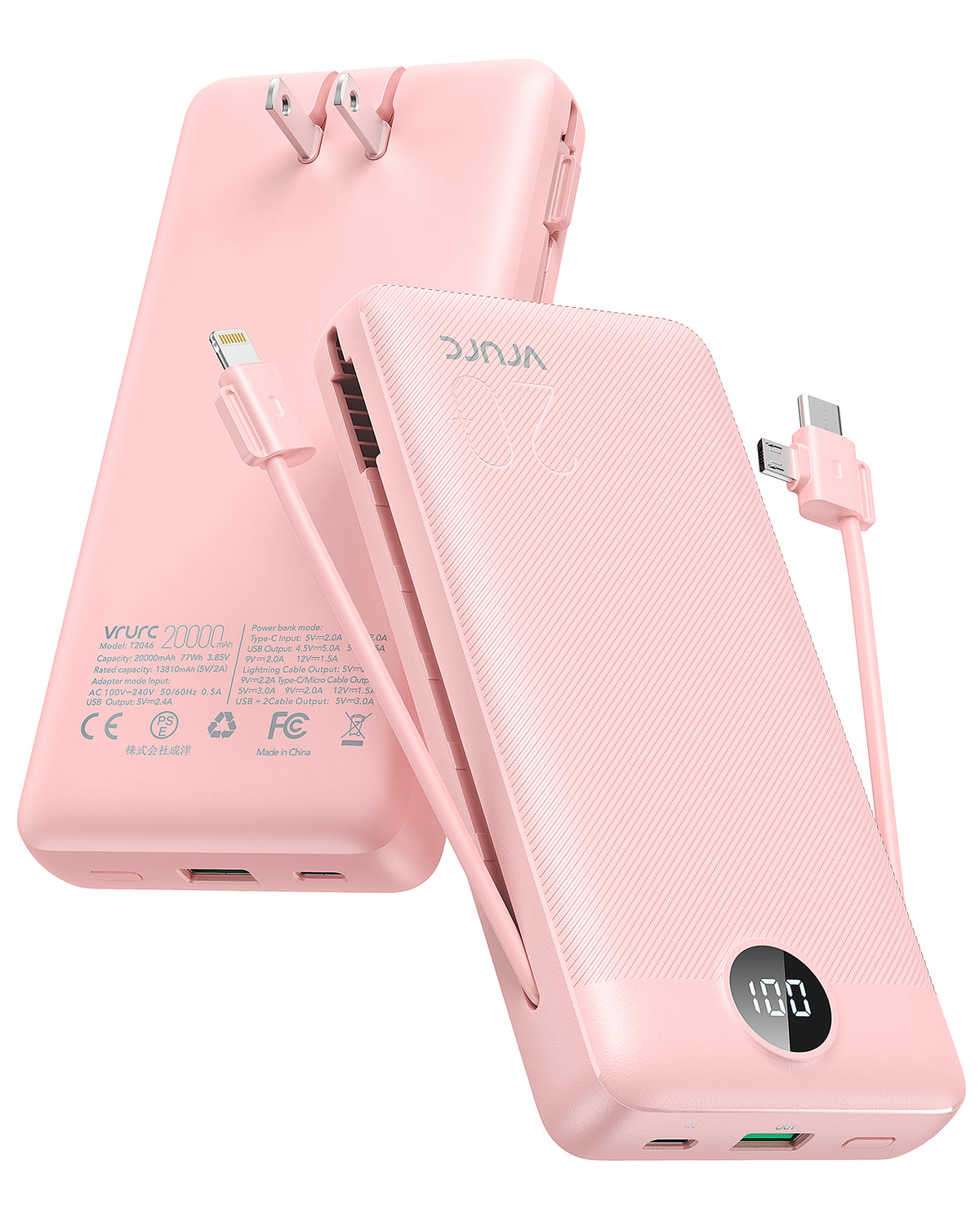 Portable Charger 20000mAh, Fast Charging Power Bank USB C