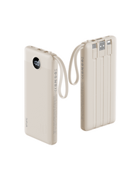 10000mAh Power Bank Built in Cables for iPhone, Slim Compact Travel Essentail, 5 Outputs 2 Inputs USB C Battery Pack