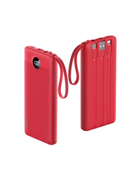 10000mAh Power Bank Built in Cables for iPhone, Slim Compact Travel Essentail, 5 Outputs 2 Inputs USB C Battery Pack