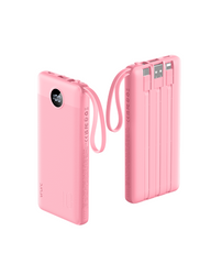 10000mAh Power Bank Built in Cables for iPhone, Slim Compact Travel Essentail, 5 Outputs 2 Inputs USB C Battery Pack