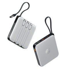 20000mAh Power Bank, 22.5W Fast Charging Phone Portable Charger with Built-in Cables