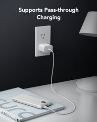 Slim Portable Charger with Wall Plug, 10000mAh Portable Charger Built in Cables