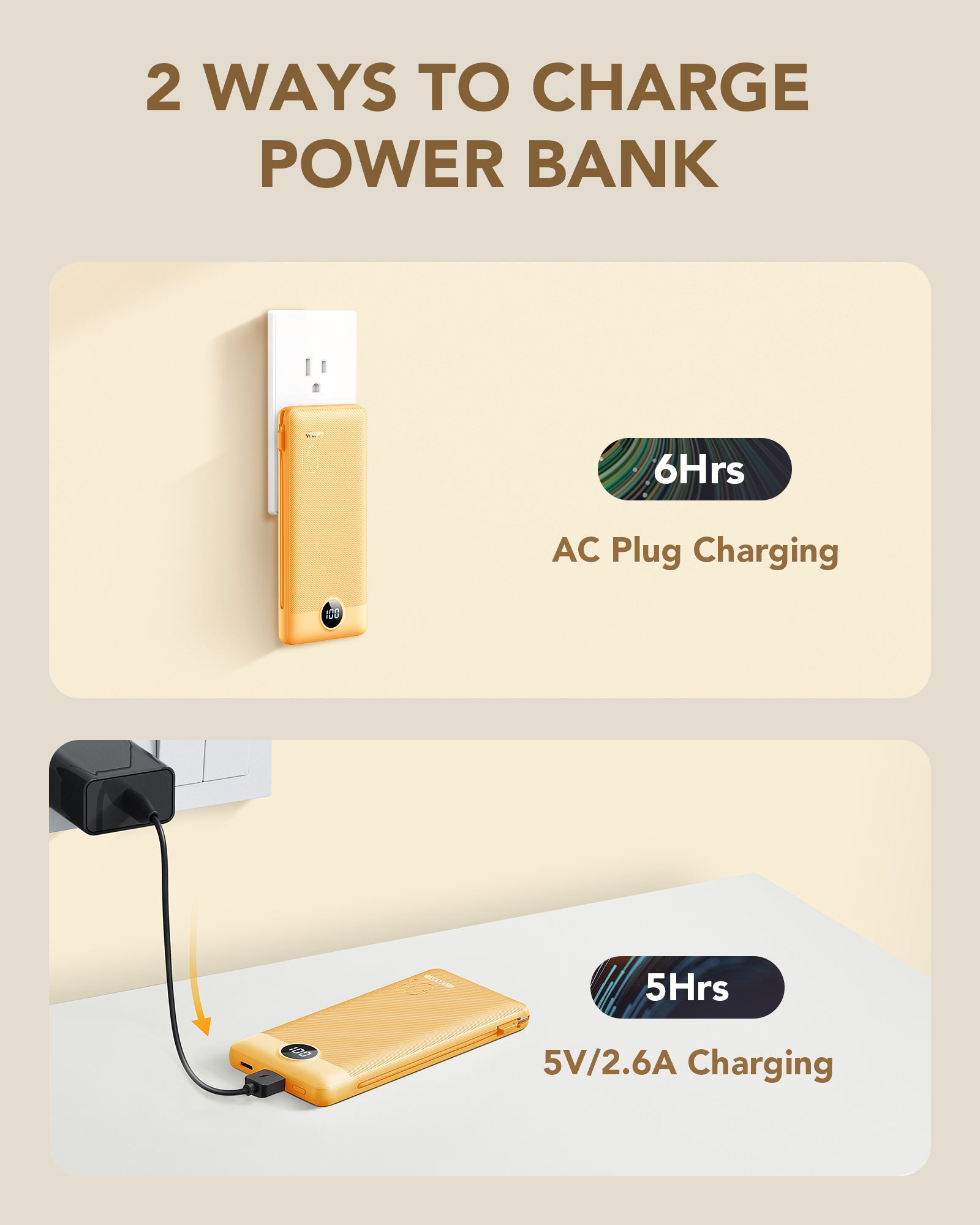 T01 2 Ways to Charge Power Bank