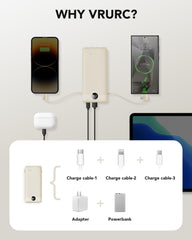 10,000mAh Built-in Cables & AC Plug Power Bank