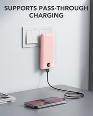 10,000mAh 22.5W Power Bank, Built-in Cables & AC Plug, 5-in-1