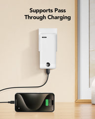 10,000mAh 22.5W Power Bank, Built-in Cables & AC Plug, 5-in-1