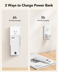 10,000mAh 22.5W Power Bank, Built-in Cables & AC Plug, 5-in-1
