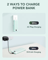 10,000mAh Built-in Cables & AC Plug Power Bank