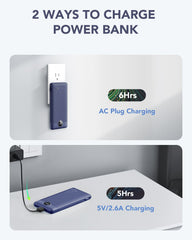 10,000mAh Built-in Cables & AC Plug Power Bank