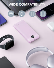 10,000mAh 22.5W Power Bank, Built-in Cables & AC Plug, 5-in-1