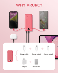 10,000mAh Built-in Cables & AC Plug Power Bank
