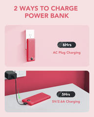 10,000mAh Built-in Cables & AC Plug Power Bank
