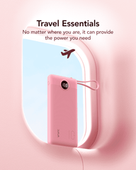10,000mAh 5-Output/2-Input Built-in-Cable Power Bank