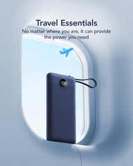 10,000mAh 5-Output/2-Input Built-in-Cable Power Bank