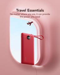 10,000mAh 5-Output/2-Input Built-in-Cable Power Bank