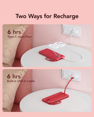 10,000mAh 5-Output/2-Input Built-in-Cable Power Bank