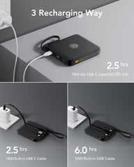 10,000mAh 22.5W 4 Built-in Cables Power Bank