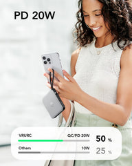 10,000mAh 22.5W 4 Built-in Cables Power Bank
