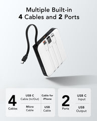 T1173 Multiple Built-in 4 Cables and 2 Ports