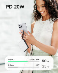 10,000mAh 22.5W 4 Built-in Cables Power Bank