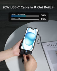 10,000mAh 4-Output/2-Input Built-in-Cable Power Bank