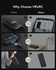 10,000mAh 4-Output/2-Input Built-in-Cable Power Bank