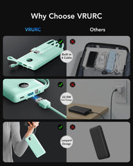 10,000mAh 4-Output/2-Input Built-in-Cable Power Bank