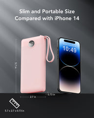 10,000mAh 4-Output/2-Input Built-in-Cable Power Bank