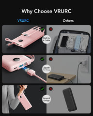 10,000mAh 4-Output/2-Input Built-in-Cable Power Bank