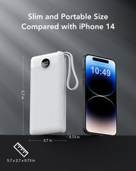 10,000mAh 4-Output/2-Input Built-in-Cable Power Bank
