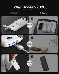 10,000mAh 4-Output/2-Input Built-in-Cable Power Bank