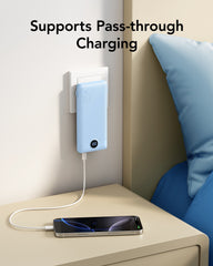 10,000mAh 22.5W Slim Power Bank, Built-in Cables & AC Plug