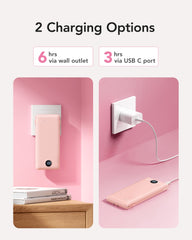 10,000mAh 22.5W Slim Power Bank, Built-in Cables & AC Plug