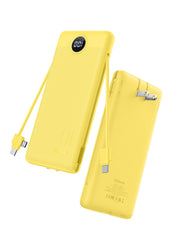 VRURC Slim Portable Charger 10000mAh with Wall Plug - Yellow