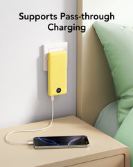 10,000mAh 22.5W Slim Power Bank, Built-in Cables & AC Plug
