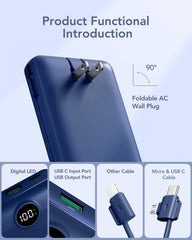 20,000mAh 22.5W Built-in Cables & AC Plug Power Bank