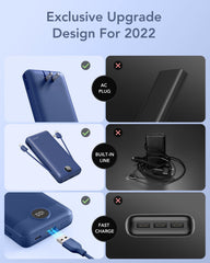 20,000mAh 22.5W Built-in Cables & AC Plug Power Bank