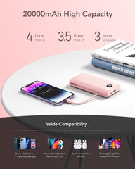 20,000mAh 22.5W Built-in Cables & AC Plug Power Bank