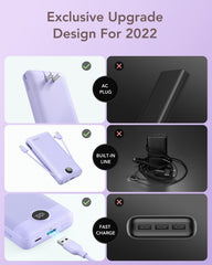 20,000mAh 22.5W Built-in Cables & AC Plug Power Bank