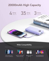 20,000mAh 22.5W Built-in Cables & AC Plug Power Bank