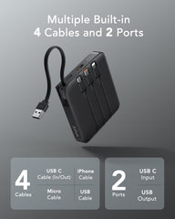 20,000mAh 22.5W 4 Built-in Cables Power Bank