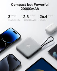 20,000mAh 22.5W 4 Built-in Cables Power Bank