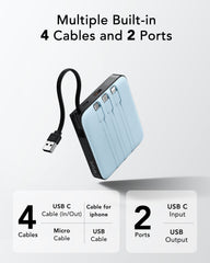 20,000mAh 22.5W 4 Built-in Cables Power Bank