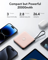 20,000mAh 22.5W 4 Built-in Cables Power Bank