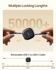 240W Fast Charging Retractable Cable with Magnetic Lock | USB C to USB C Cable Mag Snap