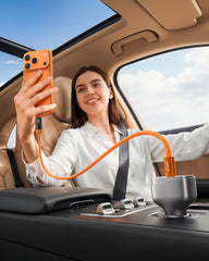 240W USB C to USB C Cable Fast Charging Retractable USB C Cable - Orange