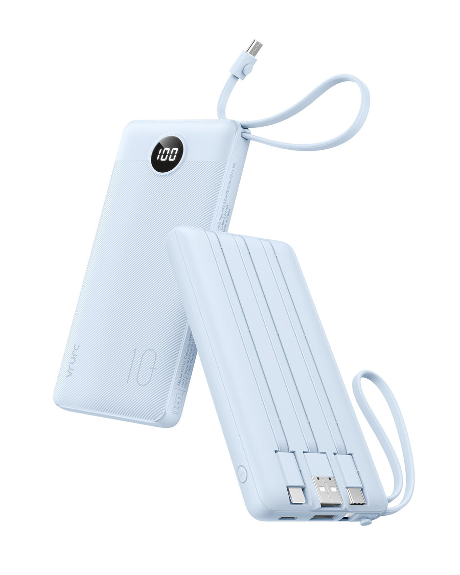 10,000mAh 4 Built-in Cables & LED Display Power Bank