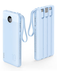 Built in Cables Ultra Slim 10000mAh Power Bank