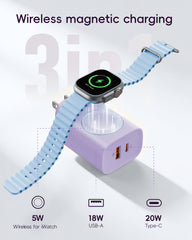 20W PD Magnetic Apple Watch 3-in-1 Charging Station