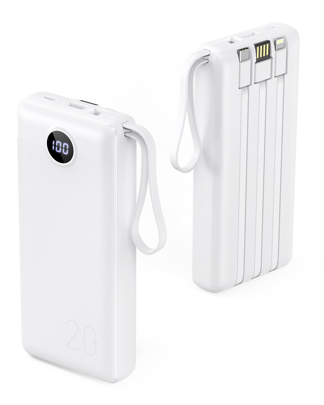 Built in Cords 22.5W PD & QC 3.0 Power Bank